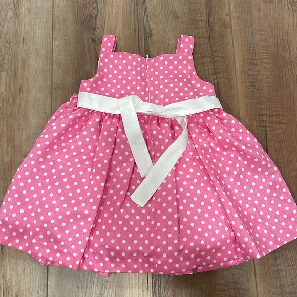 American Princess Pink Polka Dot Flower Dress - Picture 4 of 5